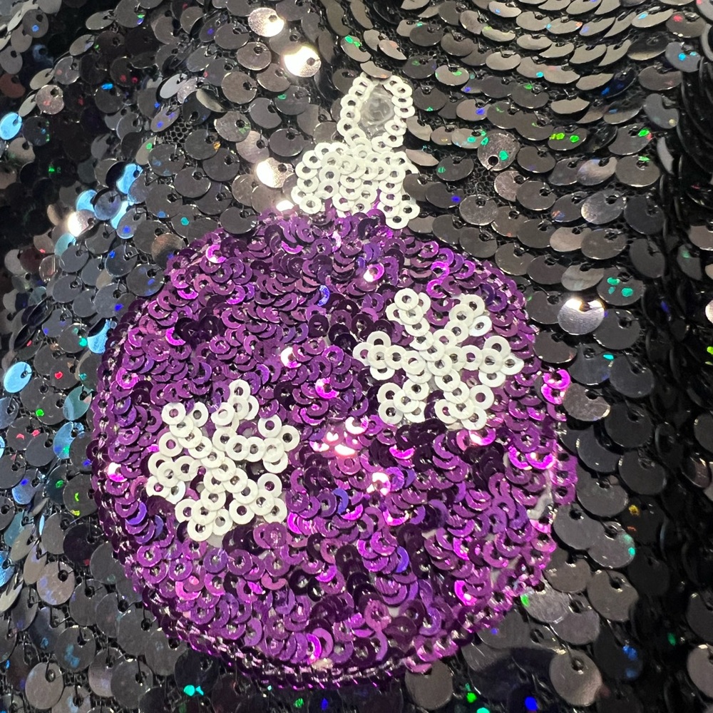 PEACH LOVE CALIFORNIA Christmas bulb sequin holiday dress S M L - Picture 10 of 13